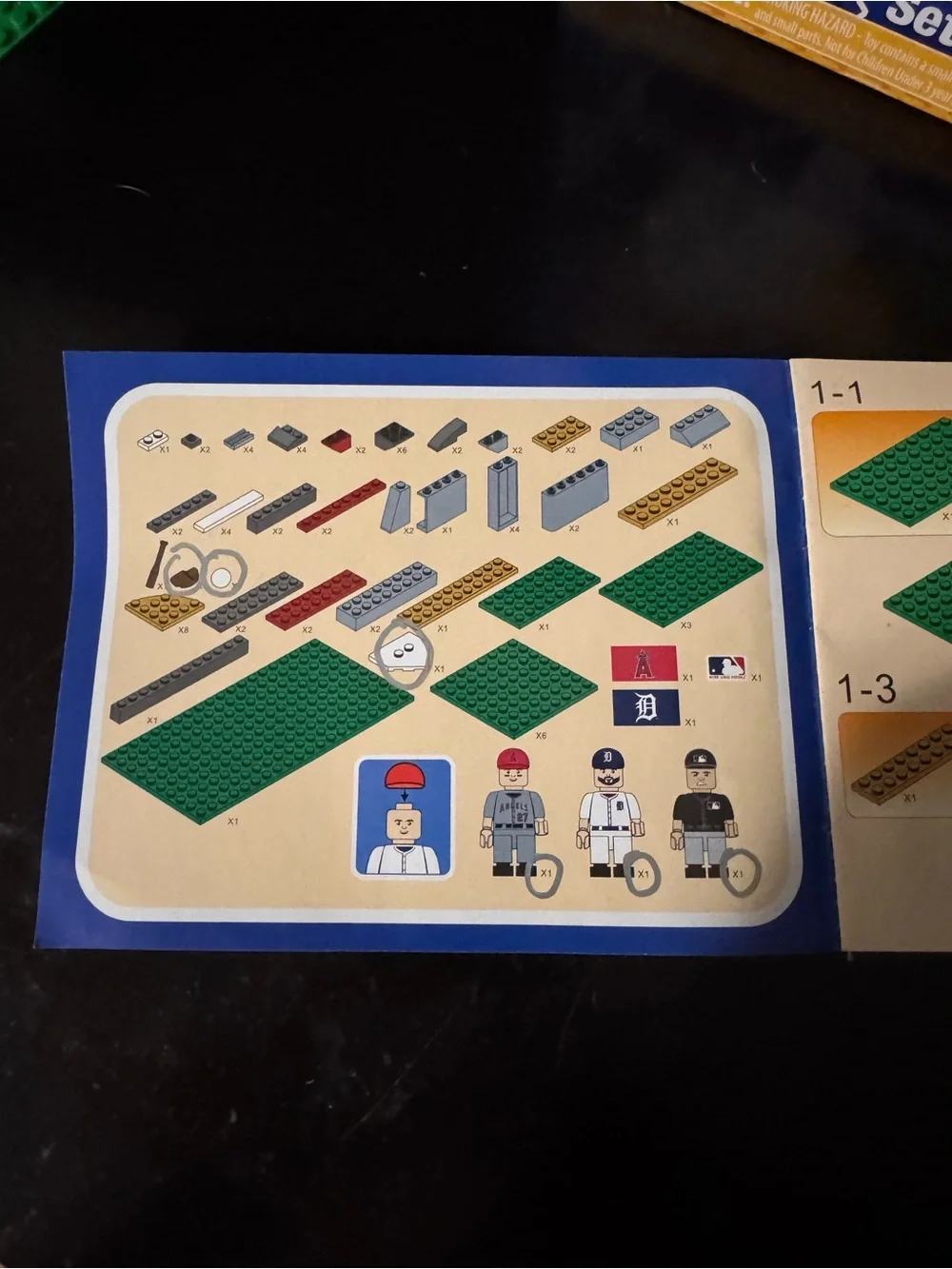 MLB Buildable Toy Set Tigers vs Angels (6 missing pieces see full description)